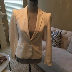 cream fitted Zara blazer